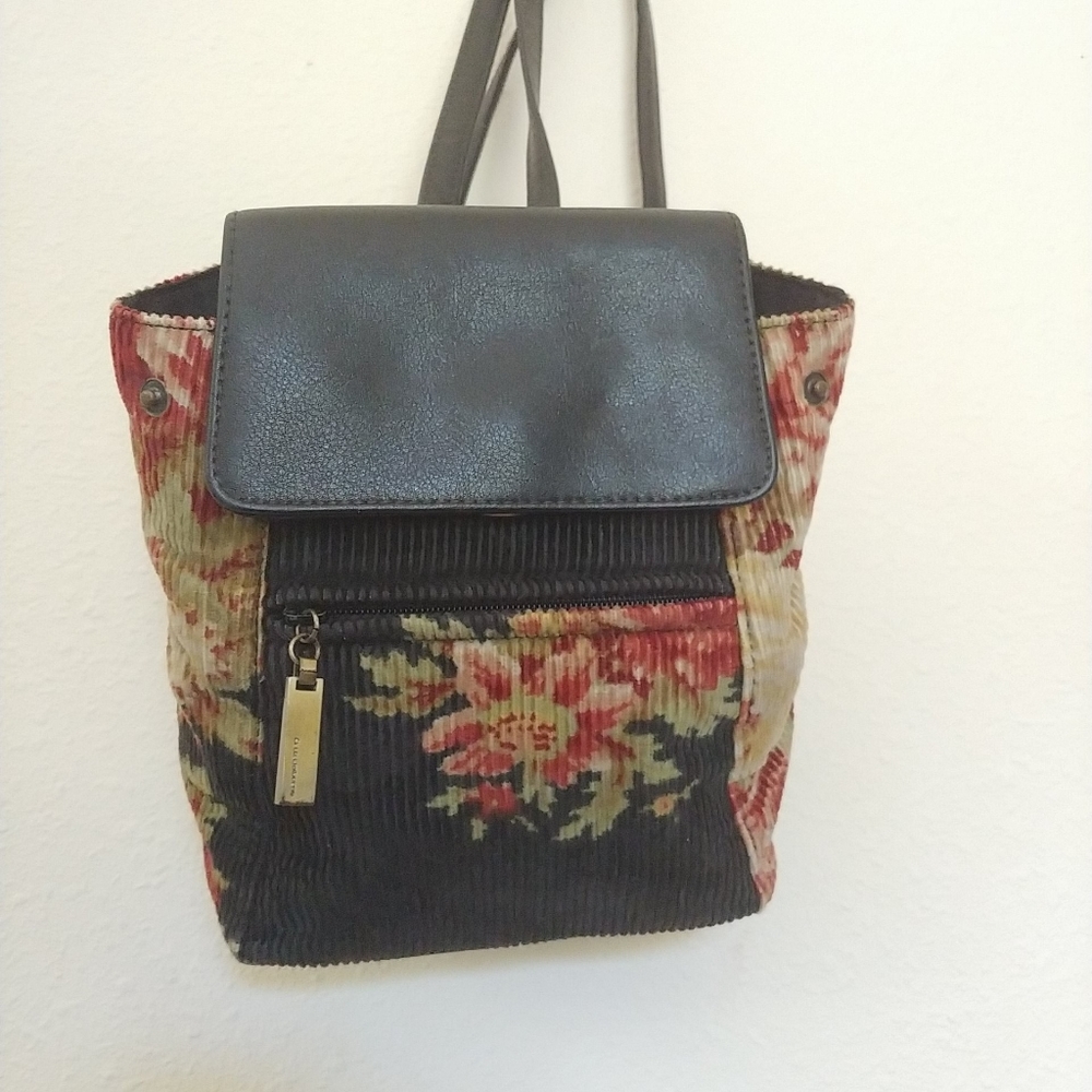 Liz Claiborne small Floral Tapestry Mini Backpack
